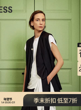【商场同款】LESS2025秋新款全羊毛通勤西装马甲外套女2P7518800