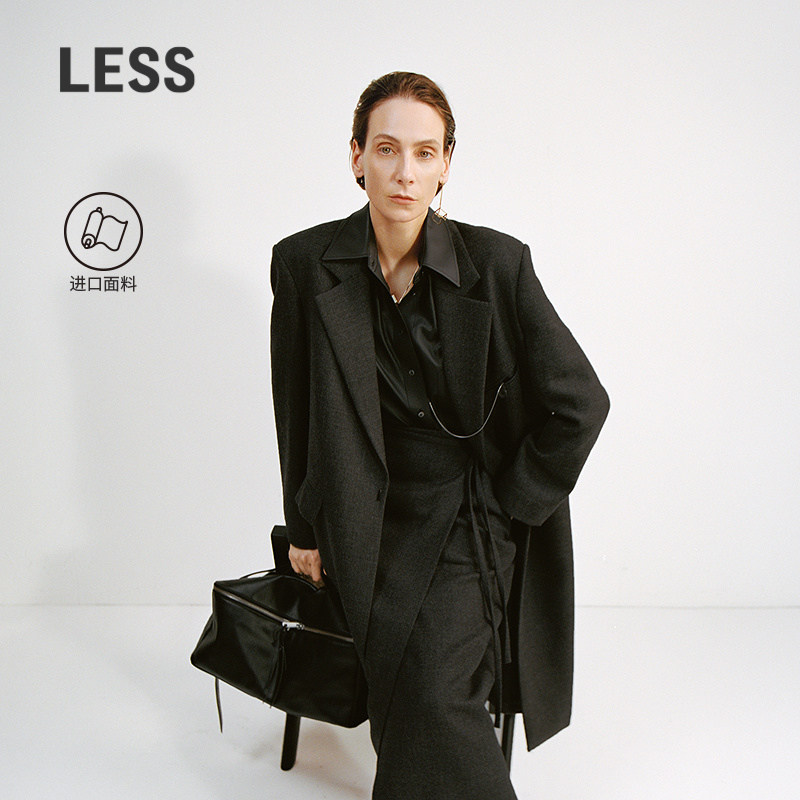 【精工系列】LESS意大利全羊毛呢大衣女高智感长款外套2P081