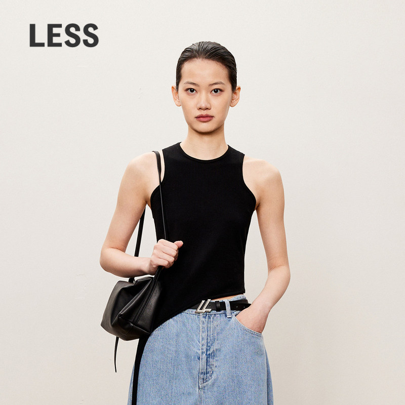 LESS秋肌理感解构修身上衣女简约绵羊毛无袖针织背心2O7312580图片