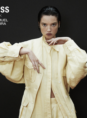 【LESSxSamuel】苎麻长款宽松长袖衬衫连衣裙女2N7911840