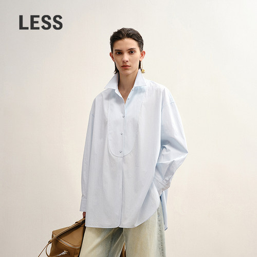 LESS进口休闲棉oversize衬衫女