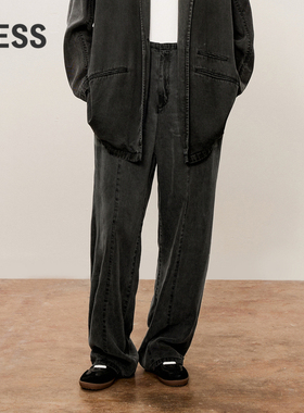 【0压系列】LESS春秋经典直筒长裤女莱赛尔休闲牛仔裤女2O7E13350