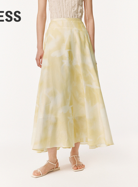 【0压系列】LESS夏6A桑蚕真丝气质度假茉莉花印花半身裙2O5D11610