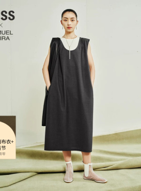 【LESSxSamuel】春夏宽松无袖连衣裙套头U型领气质长裙2O7G13500