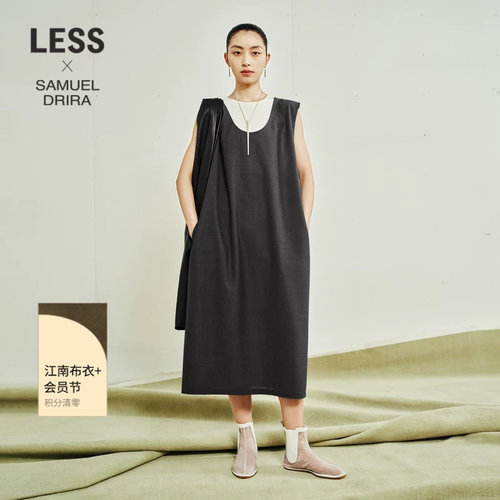 LESS春夏套头U型领无袖连衣裙