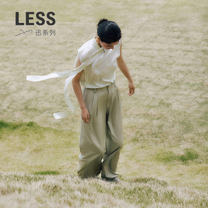 高腰工装LESS棉质休闲裤女