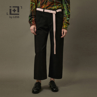 舒适通勤直筒休闲长裤 LESS春秋休闲腰带时尚 2N9E22360 迅系列