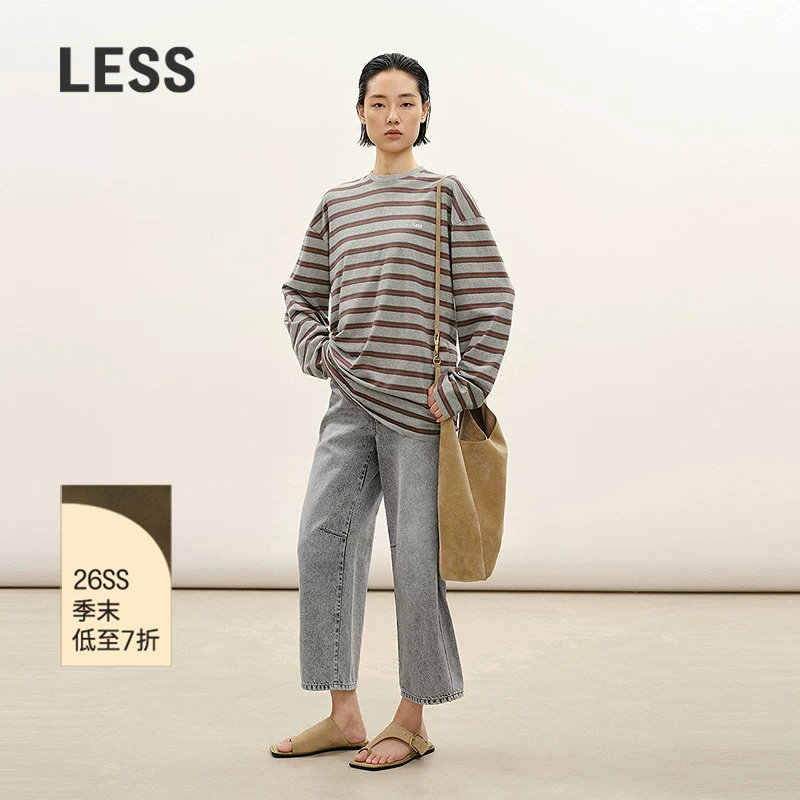 LESS复古全棉水洗牛仔裤图片