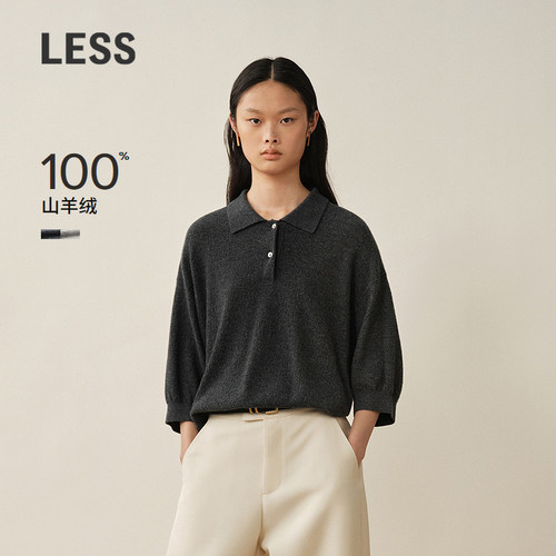 LESS套头通勤短袖羊绒衫