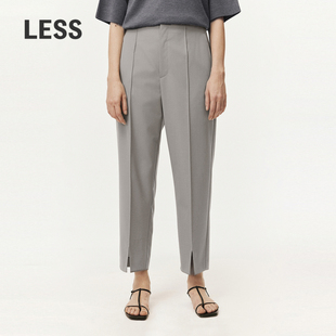 LESS春无腰头绵羊毛纯色利落通勤风西装 2O2E13350 九分裤