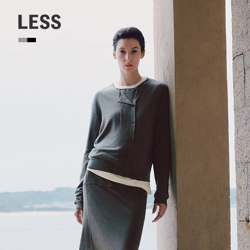 LESS通勤纯色套头薄款针织衫女图片