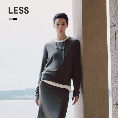 LESS通勤纯色套头薄款针织衫女