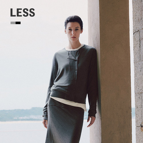 LESS通勤纯色套头薄款针织衫女