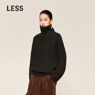 女秋冬不规则厚款 LESS高领套头针织衫 毛衣女2O0310310 0压系列