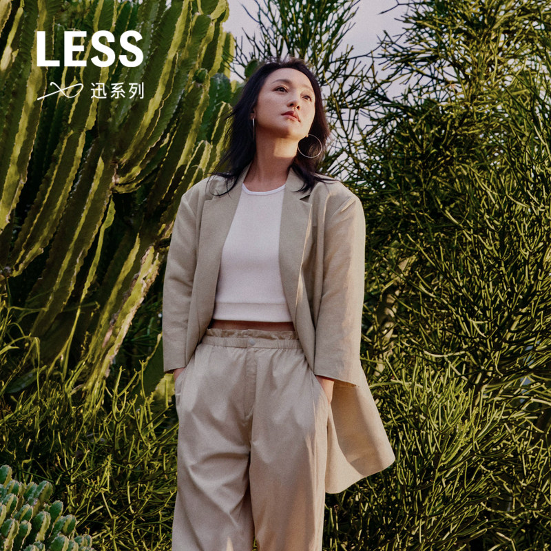【周迅同款】LESS中袖亚麻西装女无扣休闲气质西服外套2O471