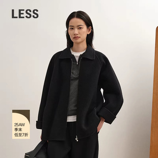 休闲宽松拉链款 LESS2025年冬季 双面呢外套2P0816440 商场同款
