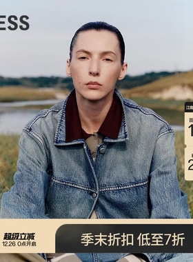 【商场同款】LESS2025冬新款复古廓形棉质牛仔夹克外套2PA616070