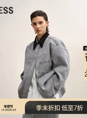 【商场同款】LESS2025冬新款撞色巴恩风工装仿皮衣外套2P0T17560