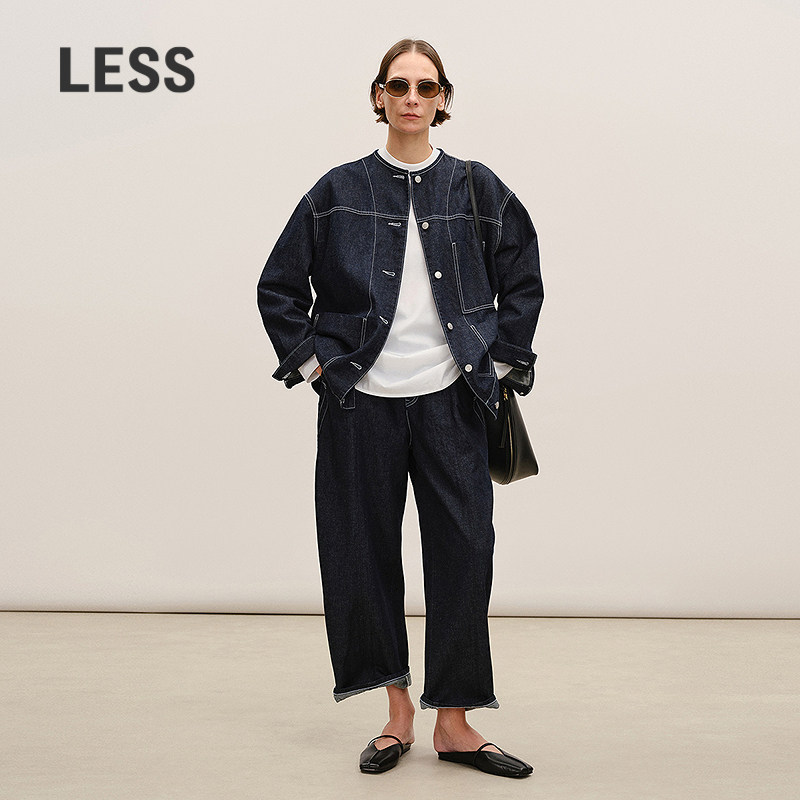 【商场同款】LESS2026春新款休闲复古丹宁香蕉牛仔裤女2Q3E13950