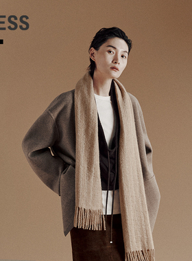 【商场同款】LESS2025年冬新款口袋双面呢大衣含山羊绒2PA815740
