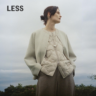 双面呢夹克羽绒马甲两件套2P0C24920 LESS2025冬新款 商场同款