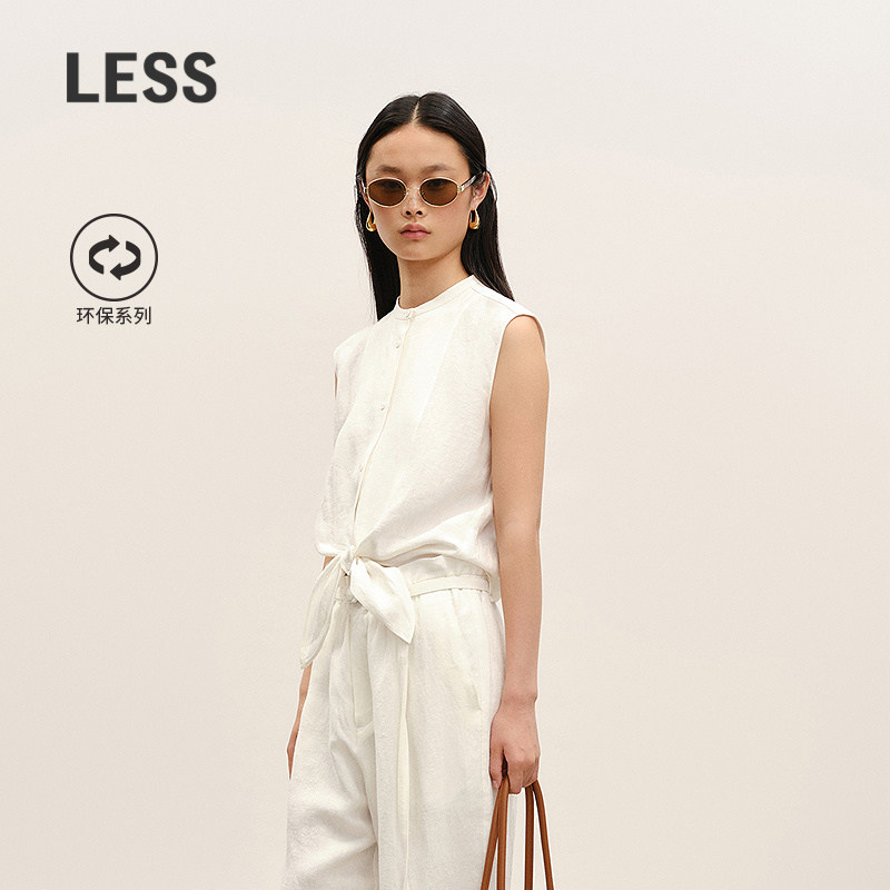 LESS环保麻绑结无袖马甲图片