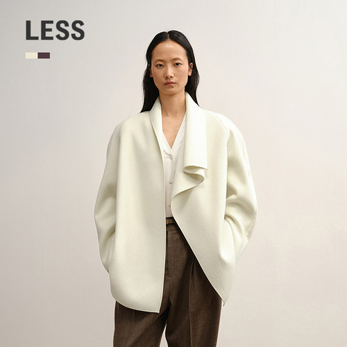LESS气质纯色短款毛呢大衣