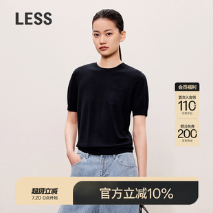T恤版 女时尚 LESS春秋经典 型毛衫 2O7313700 绵羊毛休闲短袖 针织衫