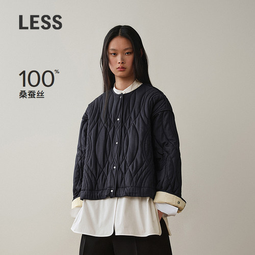 LESS桑蚕丝短款棉衣女
