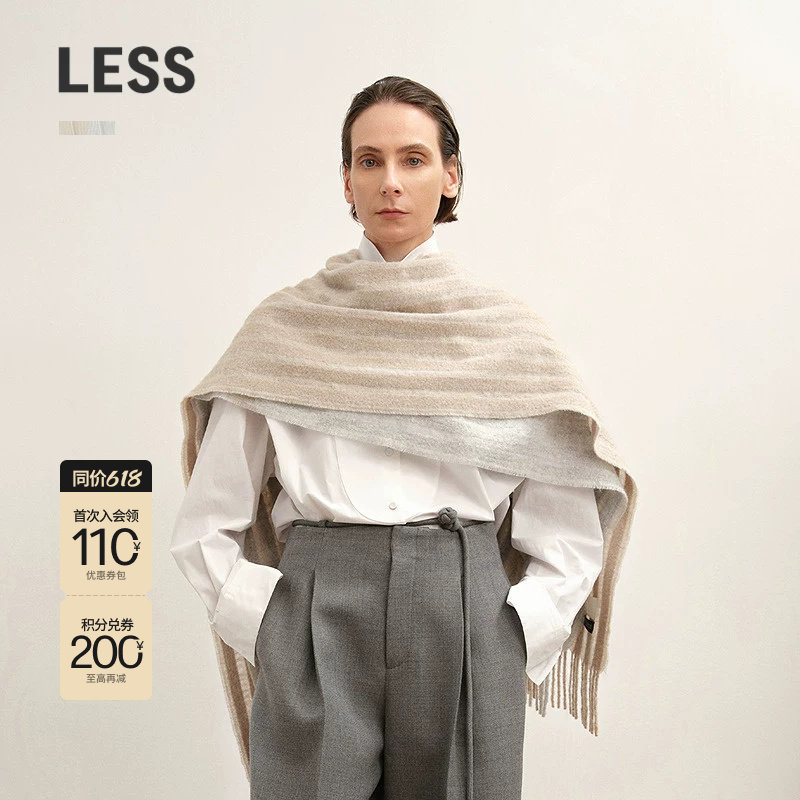 【0压系列】LESS冬含羊驼毛复古围巾3P0K10270