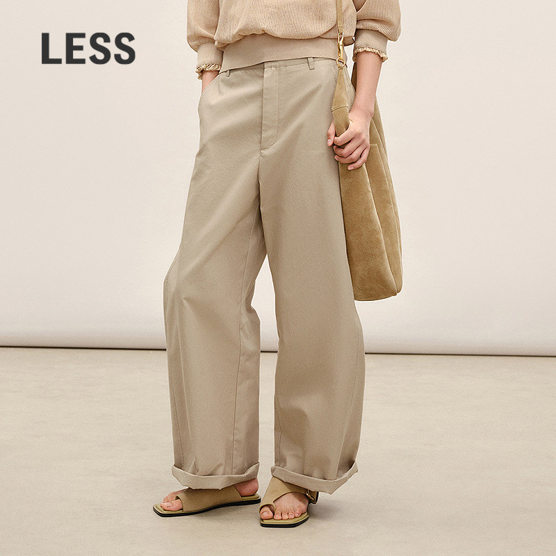 【商场同款】LESS2026春新款通勤全棉工装直筒休闲裤女2Q2E16330,女装/女士精品,休闲裤,淘宝优惠券,粉丝福利购,淘宝优惠卷