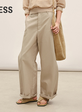 【商场同款】LESS2026年春新款休闲通勤棉质阔腿长裤2Q2E16330