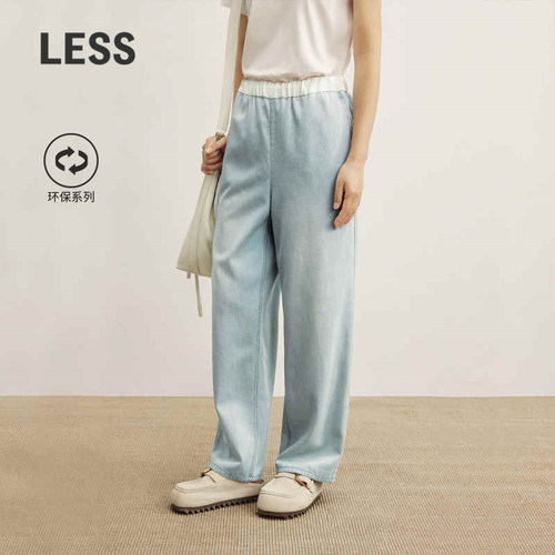 LESS环保莱赛尔棉直筒九分牛仔裤