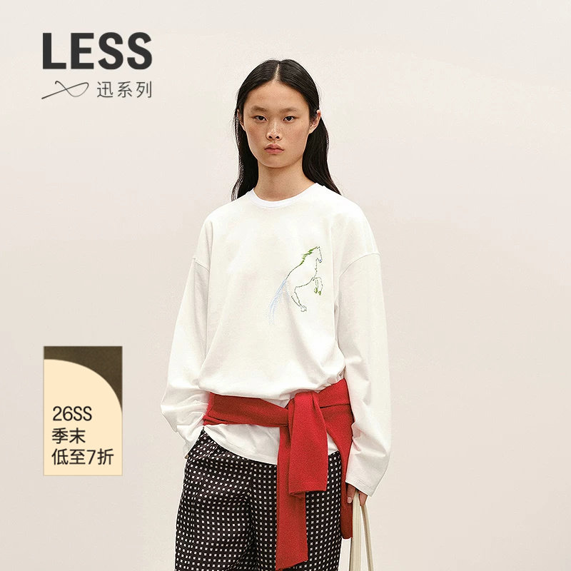 LESS长绒棉宽松长袖T恤图片