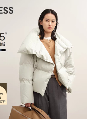 【商场同款/白鹅绒】LESS2025冬新款宽松立领短款鹅绒服2P0C17630