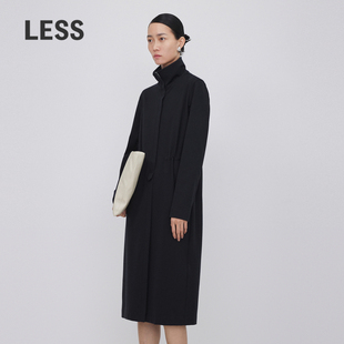 LESS秋冬简约通勤长裙长袖 连衣裙2N0G12860 直筒风衣式