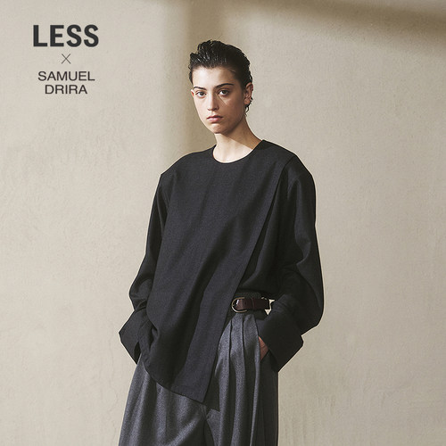 LESS全羊毛不规则套头衬衣
