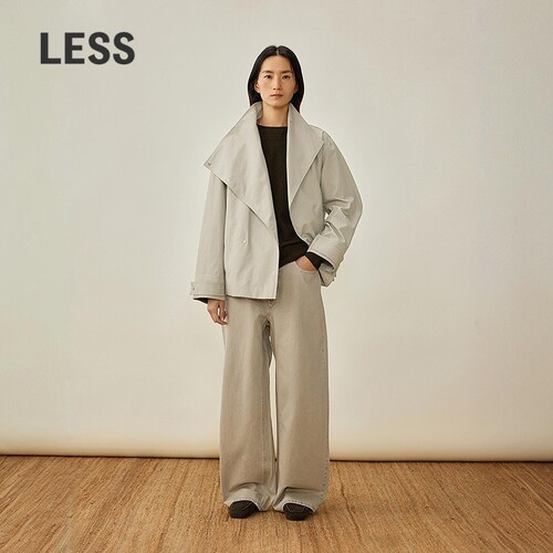 LESS通勤全棉直筒牛仔裤
