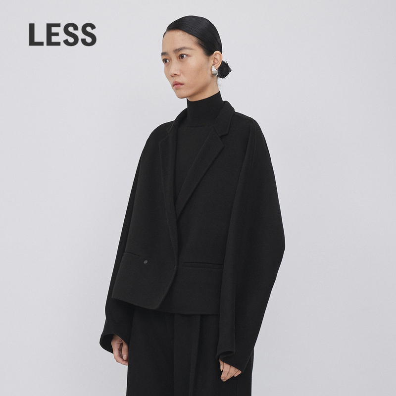 LESS绵羊毛宽松直筒毛呢西服