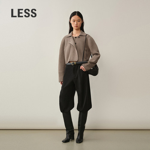 LESS阔腿可收脚七分裤
