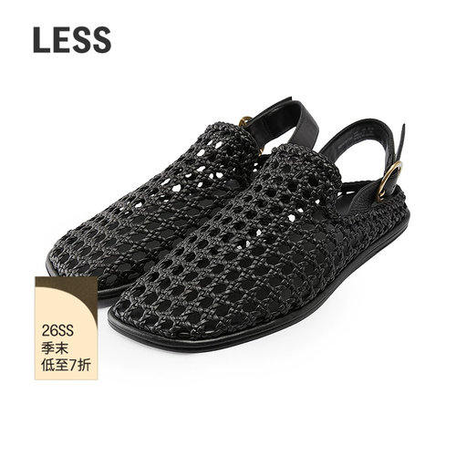 LESS镂空编织包头一脚蹬凉鞋
