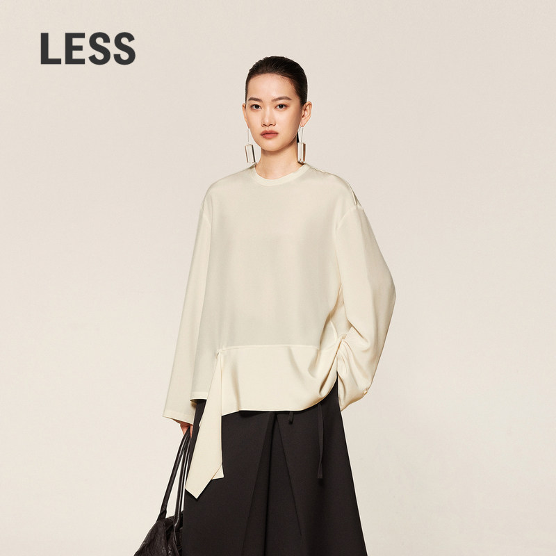 LESS桑蚕丝套头慵懒摩登长袖衬衫图片