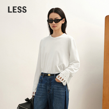 【商场同款/精工系列】LESS2025年冬新款设计感长袖T恤2P0115470