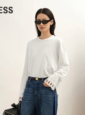 【商场同款/精工系列】LESS2025年冬新款设计感长袖T恤2P0115470