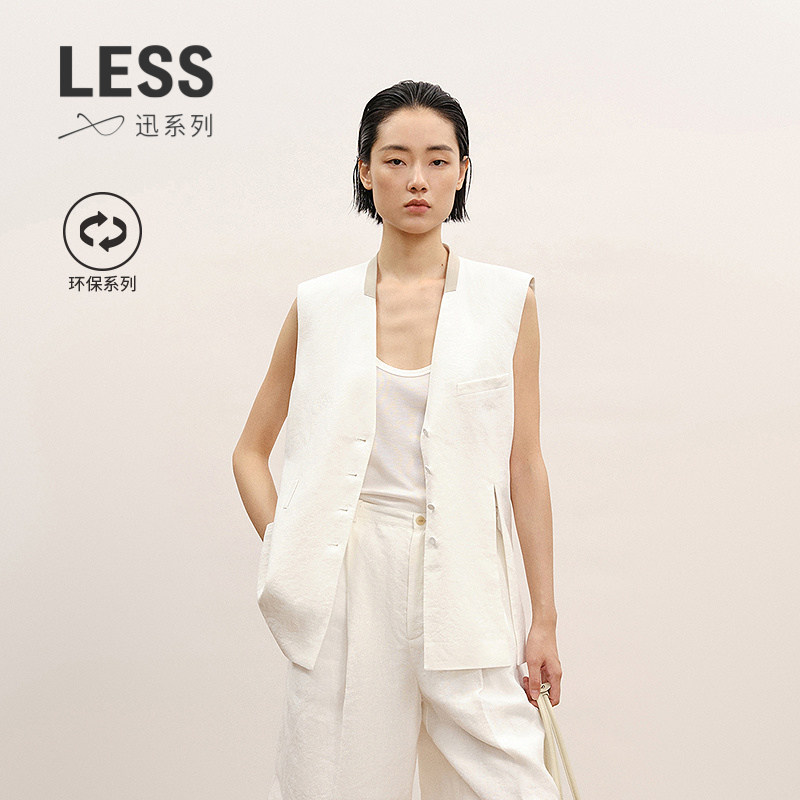 【商场同款/XUN系列】LESS2026夏新款通勤麻混纺短马甲2