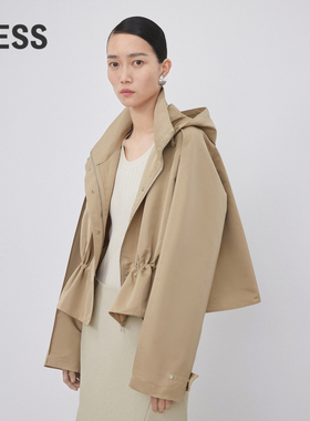 LESS春秋短款夹克女宽松美拉德宽松休闲连帽外套女2N8611380