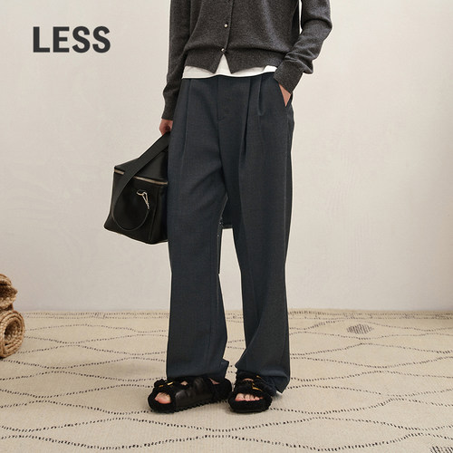 LESS时尚绵羊毛西装宽松长裤女