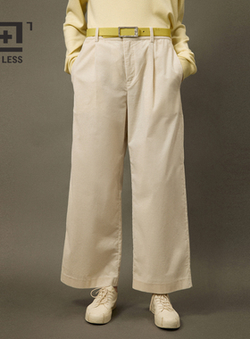 【迅系列】LESS春秋灯芯绒裤子女休闲宽松米白色阔腿裤2N9E21980