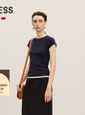 【商场同款/0压系列】LESS2026夏新款修身多色圆领T恤女2Q4115880