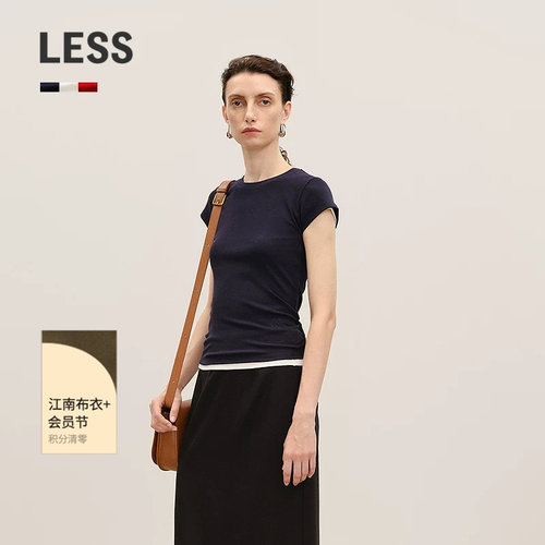 LESS夏修身多色圆领T恤